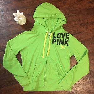 PINK full zip hooded sweatshirt
